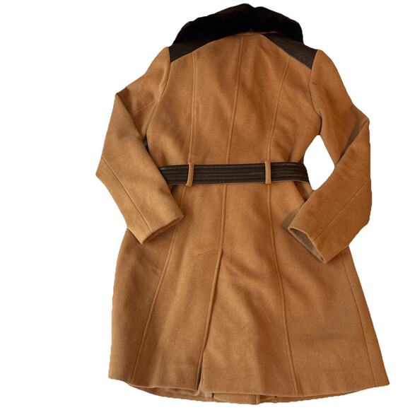 VIA SPIGA… Women's Asymmetric Faux-Fur-Collar Wrap Coat Size 6 women - Picture 12 of 16